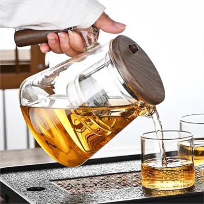 glass teapot with infuser