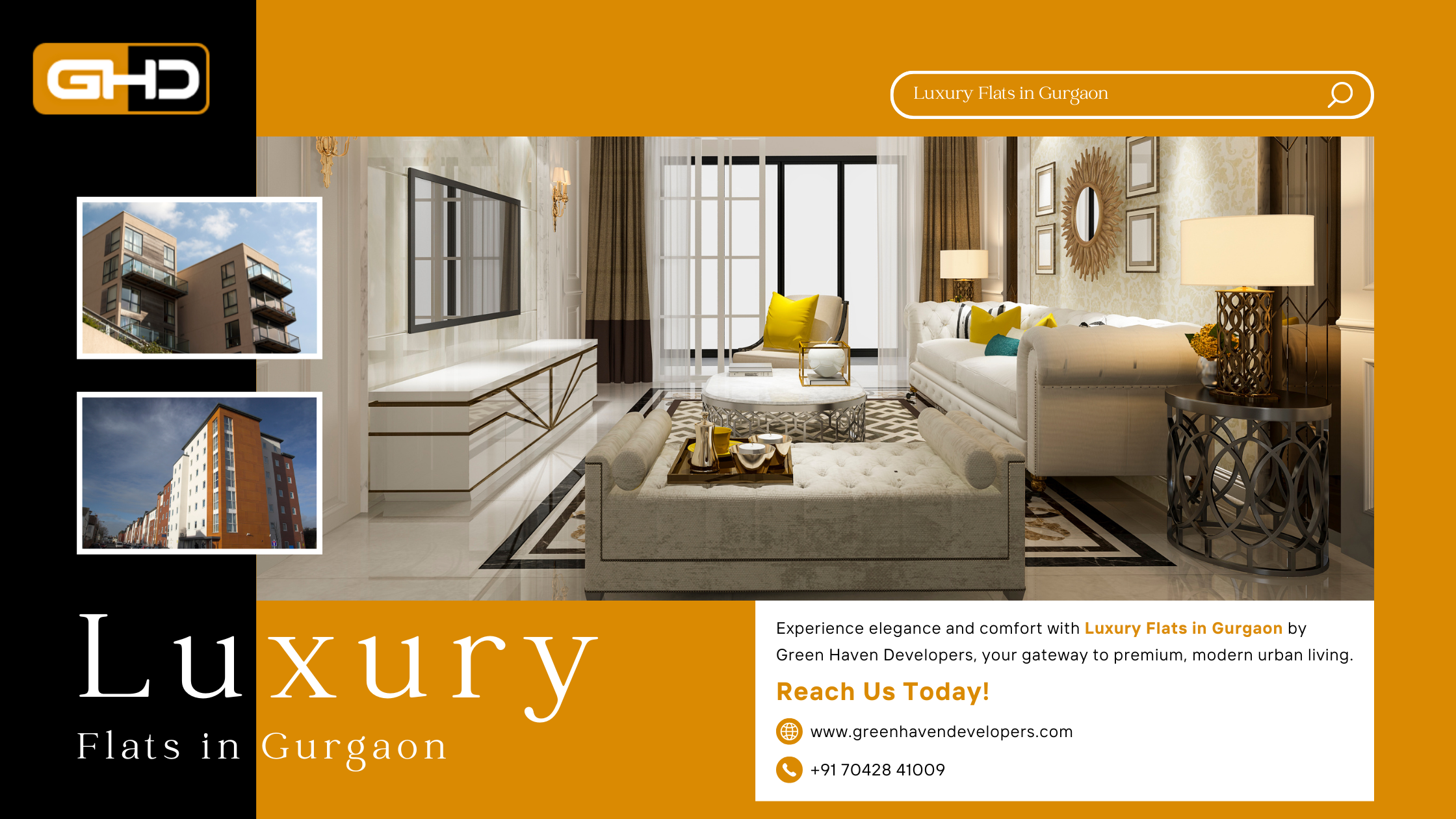 Elegant luxury flats in Gurgaon showcasing modern interiors and premium living spaces by Green Haven Developers