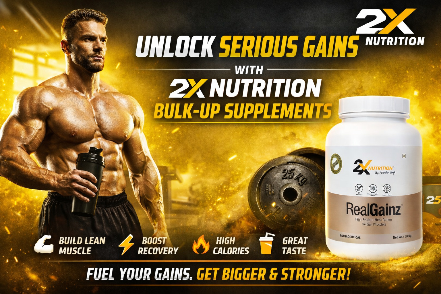 2X Nutrition RealGainz mass gainer